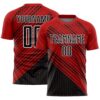 Red Black White Flowers Sublimation Soccer Uniform Jersey, Custom Team Soccer Jersey Shirt