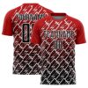 Red Black White Lines Sublimation Soccer Uniform Jersey, Custom Team Soccer Jersey Shirt