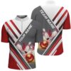 Red Bowling Shirts Men Women Bowling Team Jersey Bowling Zip Shirt, Custom Bowling Team Jersey Shirt