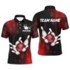 Red Bowling Team Polo Shirt For Men & Women Custom Bowling Polo Shirt, Personalized Bowling Team Shirt