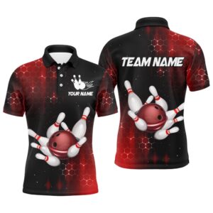 Red Bowling Shirts Men Women Bowling Team&hellip;