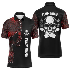 Red Camo Black Bowling Polo Shirts For&hellip;