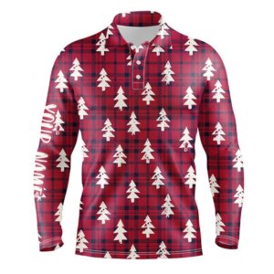 Red Checker Plaid Christmas Tree Men’s Golf&hellip;