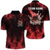 Red Camo Bowling Shirts Unisex Bowling Team Jersey Men Women, Custom Bowling Team Jersey Shirt