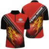 Red Flame Bowling Ball Customize Bowling Team Shirts, Bowling Tournament Outfits, Custom Bowling Team Jersey Shirt
