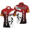Red Flame Mens Polo Bowling Shirts, Men’s Bowling Polo Shirt, Bowling Team Polo Shirt, Personalized Bowling Team Shirt