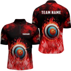 Red Flaming Target Archery Jersey Shirts For&hellip;