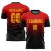 Red Gold Black Sublimation Soccer Uniform Jersey, Custom Team Soccer Jersey Shirt