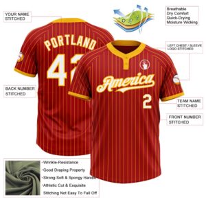 Red Gold Pinstripe White Two Button Unisex Softball Jersey Custom Team Softball Jersey 3 u3g8zo.jpg