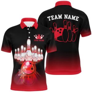 Red Gradient Bowling Ball And Pins Team&hellip;