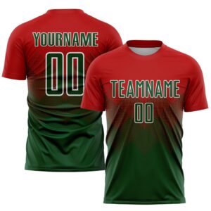 Red Green White Sublimation Soccer Uniform Jersey,&hellip;