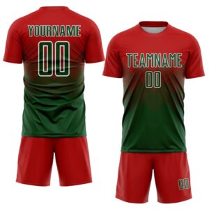 Red Green White Sublimation Soccer Uniform Jersey,&hellip;