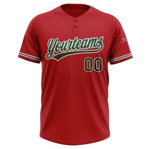 Red Green White Two Button Unisex Softball&hellip;