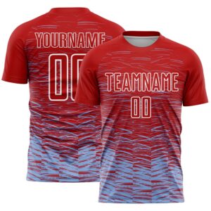 Red Light Blue White Line Sublimation Soccer&hellip;