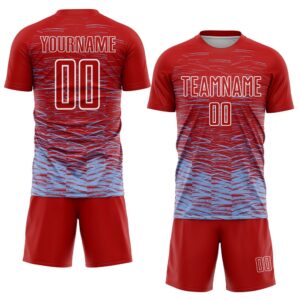 Red Light Blue White Line Sublimation Soccer&hellip;