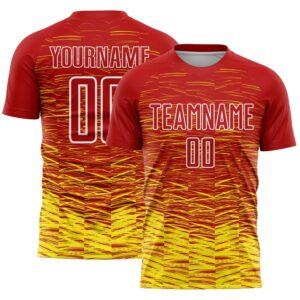 Red Light Yellow White Line Sublimation Soccer&hellip;