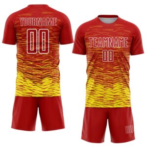 Red Light Yellow White Line Sublimation Soccer&hellip;