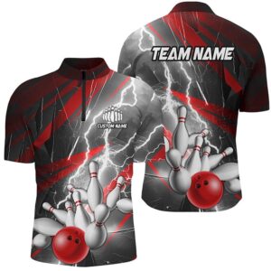 Red Lightning Thunder Bowling Team Jersey,Team Bowling&hellip;