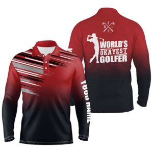 Red Men’s Golf Polo Shirt Custom Name&hellip;