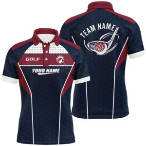 Red Navy Men’s Golf Polo Shirt Personalized&hellip;