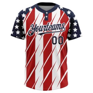 Red Navy White 3D American Flag Fashion&hellip;