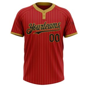 Red Old Gold Pinstripe Black Two Button&hellip;