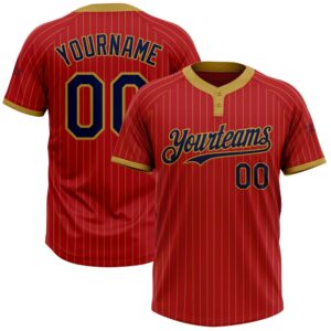 Red Old Gold Pinstripe Navy Two Button&hellip;