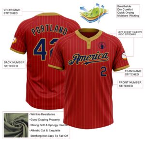 Red Old Gold Pinstripe Navy Two Button Unisex Softball Jersey Custom Team Softball Jersey 3 jaktkj.jpg