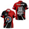 Red Retro Camo Target Archery Polo Shirts, Custom US Flag Archery Polo, Custom Archery Team Polo Shirt
