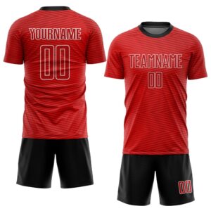 Red Red Black Sublimation Soccer Uniform Jersey,&hellip;
