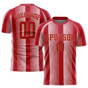 Red Red Old Gold Sublimation Soccer Uniform&hellip;