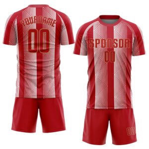 Red Red Old Gold Sublimation Soccer Uniform&hellip;