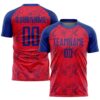 Red Royal White Stars And Stripes Sublimation Soccer Uniform Jersey, Custom Team Soccer Jersey Shirt