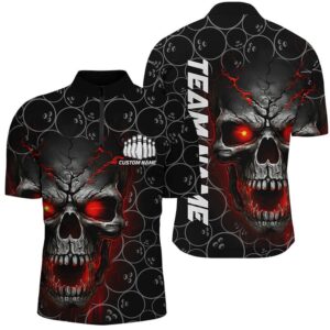 Red Skull Bowling Jersey For Men, Bowling&hellip;