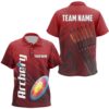 Red Thunder Archery Mode On Men Polo Shirts, Custom Archery Polo Team Shirts, Custom Archery Team Polo Shirt
