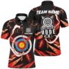 Red US Archery Target Polo Shirts Custom Team Name Archery Polo Shirts, Custom Archery Team Polo Shirt