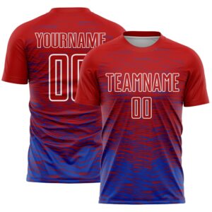 Red Thunder Blue White Line Sublimation Soccer&hellip;