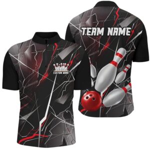 Red Thunder Lightning Bowling Team Shirts For&hellip;