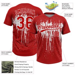 Red White 3D Pattern Dripping Splatter Art Two Button Unisex Softball Jersey Custom Team Softball Jersey 3 lvkvjr.jpg