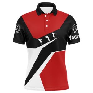 Red, White And Black Men’s Golf Polo&hellip;