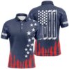Red White And Blue American Flag Men’s Golf Polo Shirts Custom Patriotic Men’s Golf Shirts, Golf Polo Shirt, Golf Shirts