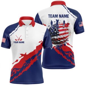 Red, White And Blue Men’s Golf Polo&hellip;