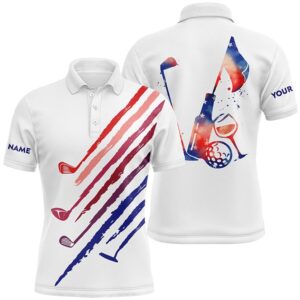 Red, White And Blue Men’s Golf Polo&hellip;