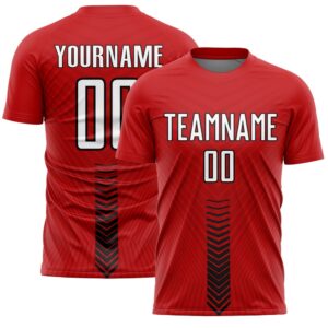 Red White Black Arrow Shapes Sublimation Soccer&hellip;