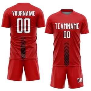 Red White Black Arrow Shapes Sublimation Soccer&hellip;