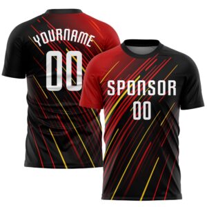 Red White Black Gold Sublimation Soccer Uniform&hellip;