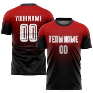 Red White Black Sublimation Fade Fashion Soccer&hellip;