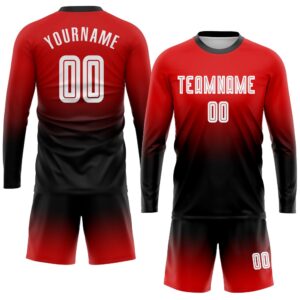 Red White Black Sublimation Long Sleeve Fade&hellip;