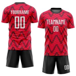 Red White Black Sublimation Soccer Uniform Jersey,&hellip;