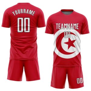 Red White Black Sublimation Tunisian Flag Soccer&hellip;